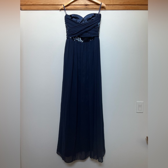 Sapphire Blue. Great sequin prom dress!! - Picture 8 of 8